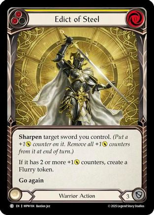 Edict of Steel (Yellow) (MPW104) Rainbow Foil - Mastery Pack Warrior