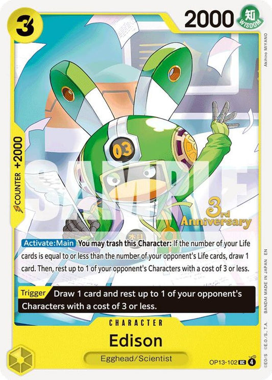 Edison (OP13-102) 3rd Anniversary Tournament Cards