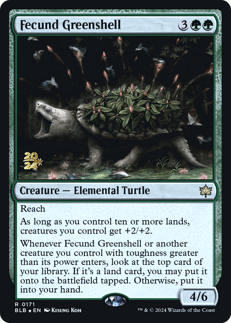 Fecund Greenshell (171) Foil - Bloomburrow Promos