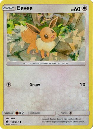Eevee (Let's Play, Eevee!) (Cracked Ice Holo) (155) Holofoil - Lost Thunder