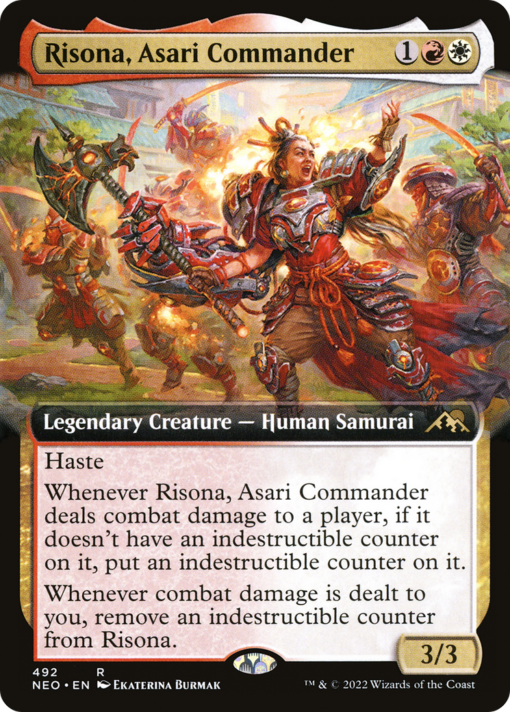 Risona, Asari Commander (Extended Art) (492) Foil - Kamigawa: Neon Dynasty