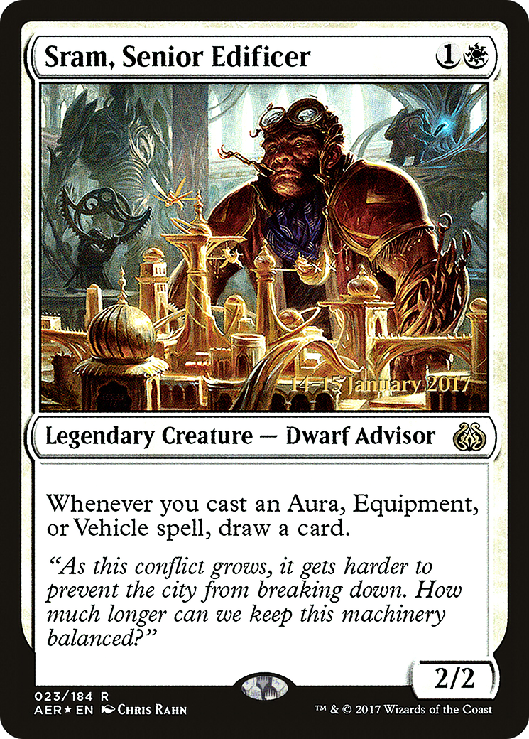 Sram, Senior Edificer [Aether Revolt Prerelease Promos] | Silver Goblin