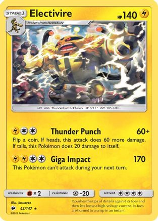 Electivire (43) - Burning Shadows