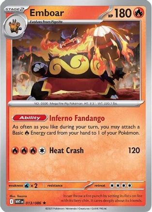 Emboar (13) Reverse Holofoil - White Flare