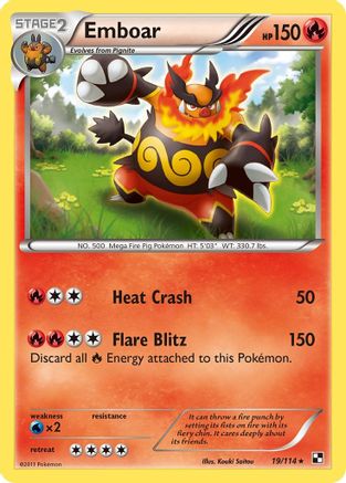 Emboar (19) Reverse Holofoil - Black & White