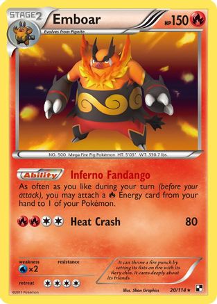 Emboar (20) Reverse Holofoil - Black & White