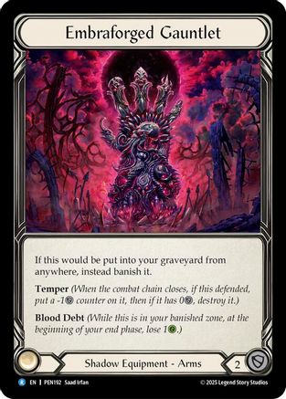 Embraforged Gauntlet (PEN192) Cold Foil - Compendium of Rathe