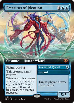 Emeritus of Ideation // Ancestral Recall (Extended Art) (315) Foil - Secrets of Strixhaven