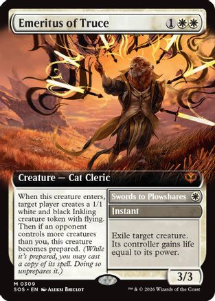 Emeritus of Truce // Swords to Plowshares (Extended Art) (309) Foil - Secrets of Strixhaven