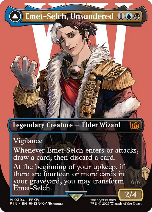 Emet-Selch, Unsundered // Hades, Sorcerer of Eld (Borderless) (394) Foil - FINAL FANTASY