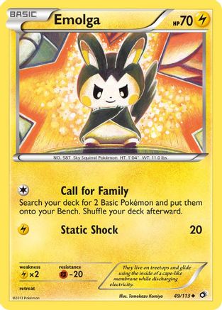 Emolga (49) Reverse Holofoil - Legendary Treasures