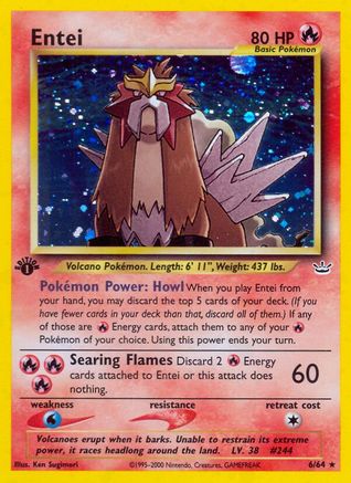 Entei (6) (1st Edition) Holofoil - Neo Revelation