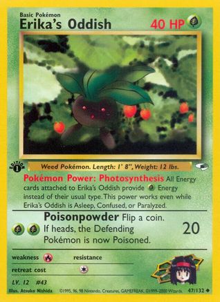 Erika's Oddish (47) (1st Edition) - Gym Heroes