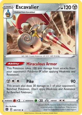 Escavalier (101) Reverse Holofoil - Brilliant Stars