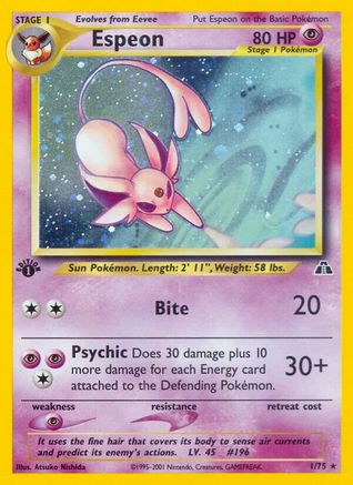 Espeon (1) (1st Edition) Holofoil - Neo Discovery