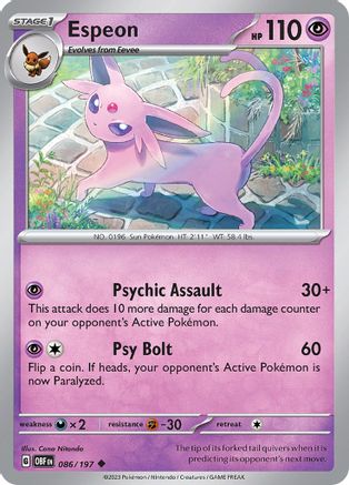 Espeon (86) - Obsidian Flames