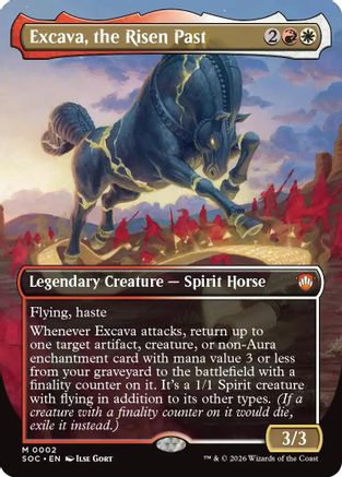 Excava, the Risen Past (Borderless) (002) - Commander: Secrets of Strixhaven
