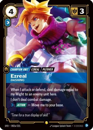 Ezreal – Dashing (Alternate Art) (082a) Foil - Spiritforged