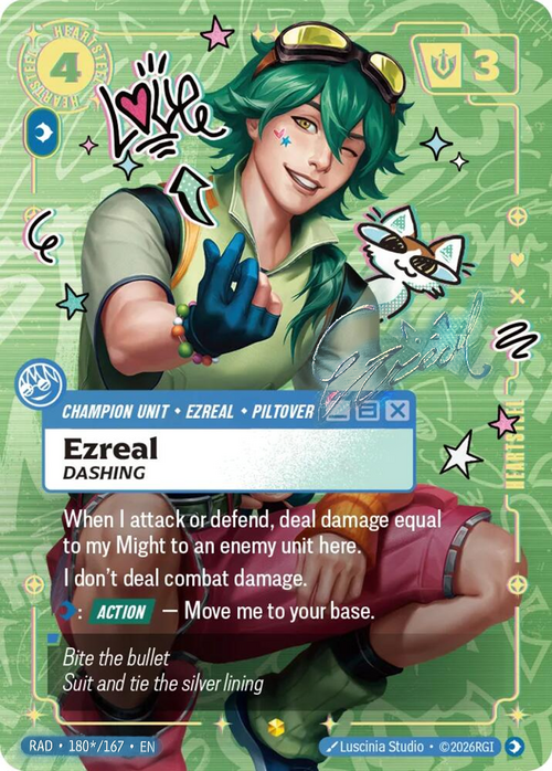 Ezreal, Dashing (Signature) (180) Foil - Radiance