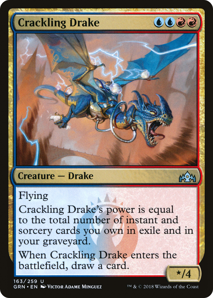 Crackling Drake (163) Foil - Guilds of Ravnica