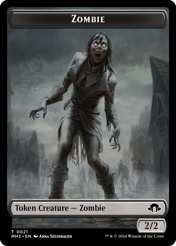 Plant (Ripple Foil) // Zombie Double-Sided Token [Modern Horizons 3 Tokens] | Silver Goblin