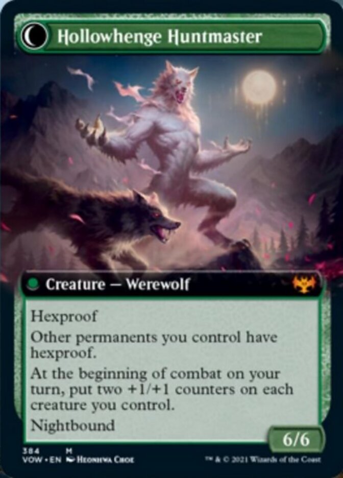 Avabruck Caretaker // Hollowhenge Huntmaster (Extended Art) (384) Foil - Innistrad: Crimson Vow