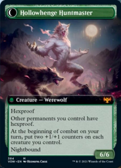 Avabruck Caretaker // Hollowhenge Huntmaster (Extended Art) (384) Foil - Innistrad: Crimson Vow