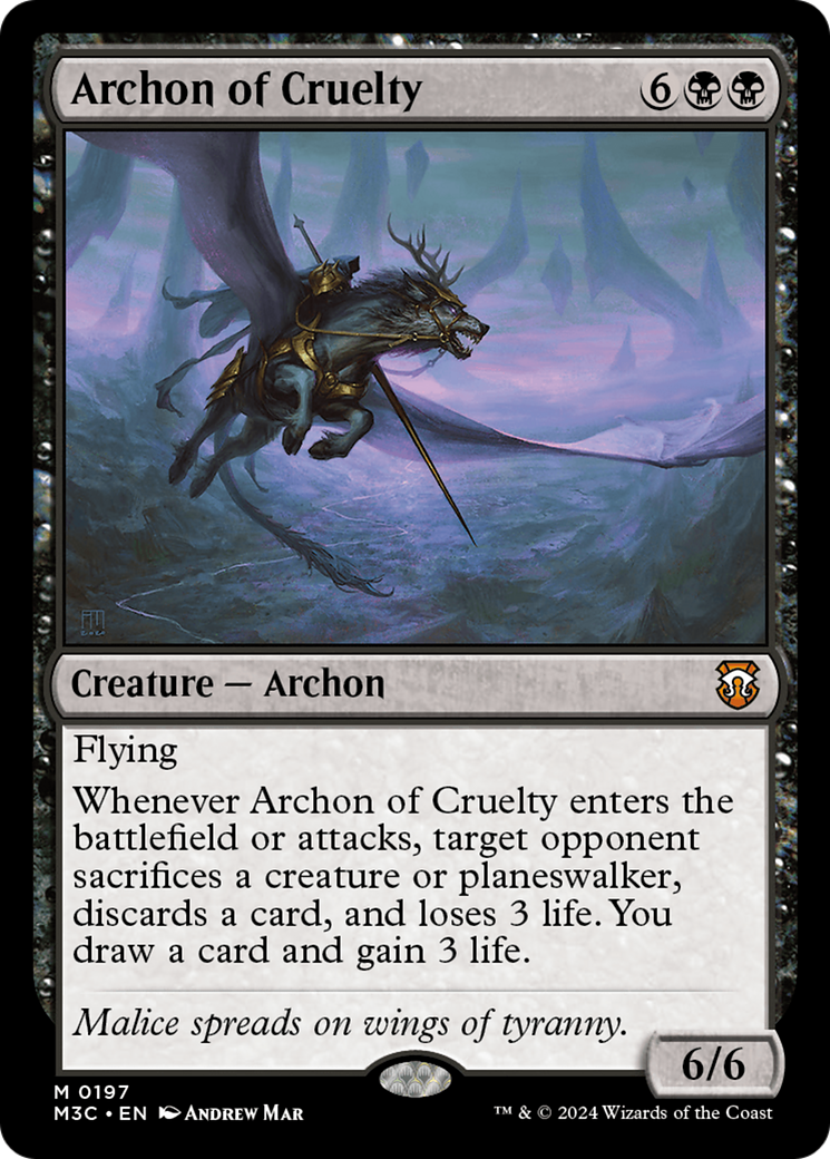 Archon of Cruelty (Ripple Foil) [Modern Horizons 3 Commander] | Silver Goblin