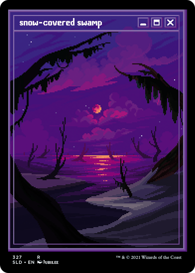 Snow-Covered Swamp (PixelSnowLands.jpg) (327) Foil - Secret Lair Drop