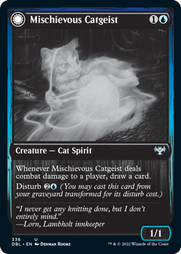 Mischievous Catgeist (336) Foil - Innistrad: Double Feature