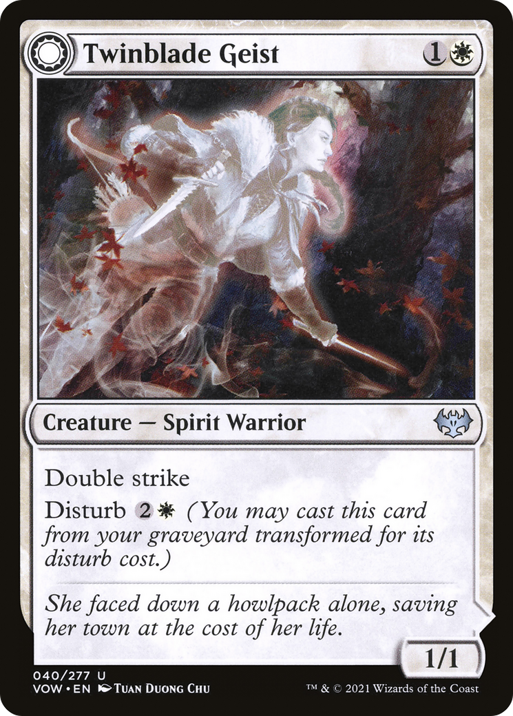 Twinblade Geist // Twinblade Invocation [Innistrad: Crimson Vow] | Silver Goblin