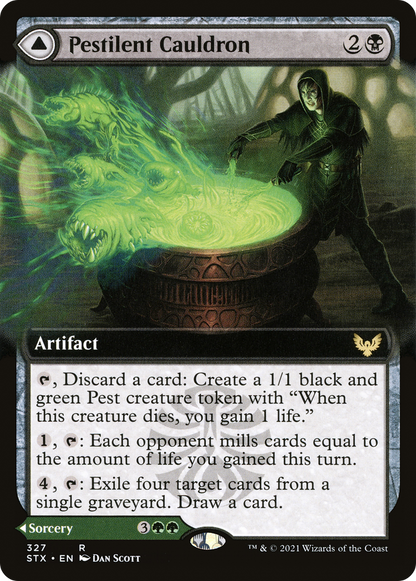 Pestilent Cauldron (Extended Art) (327) Foil - Strixhaven: School of Mages