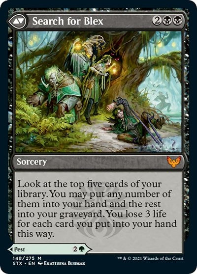 Blex, Vexing Pest // Search for Blex (148s) Foil - Strixhaven: School of Mages Promos
