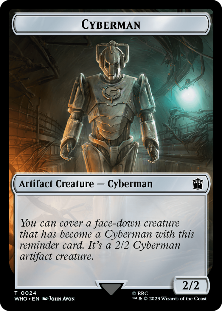 Alien Angel // Cyberman Double-Sided Token [Doctor Who Tokens] | Silver Goblin