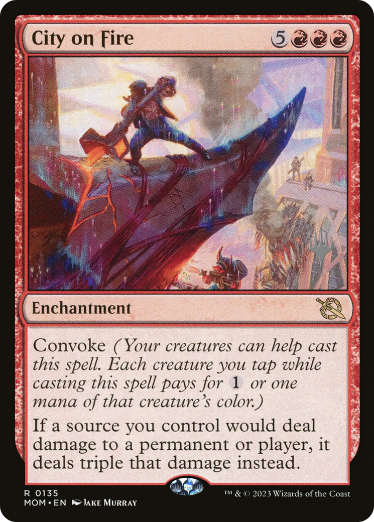 City on Fire (135p) Foil - March of the Machine Promos