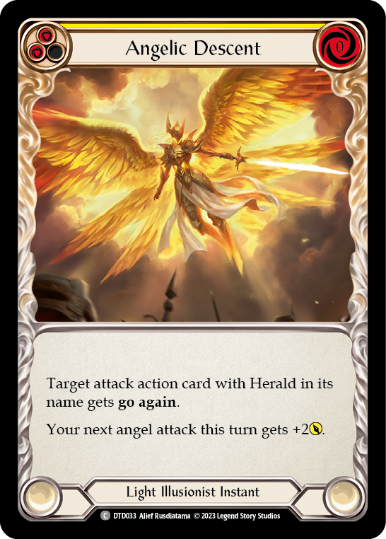 Angelic Descent (Yellow) [DTD033] (Dusk Till Dawn)  Rainbow Foil | Silver Goblin