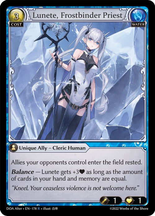 Lunete, Frostbinder Priest (178) [Dawn of Ashes: Alter Edition] Foil