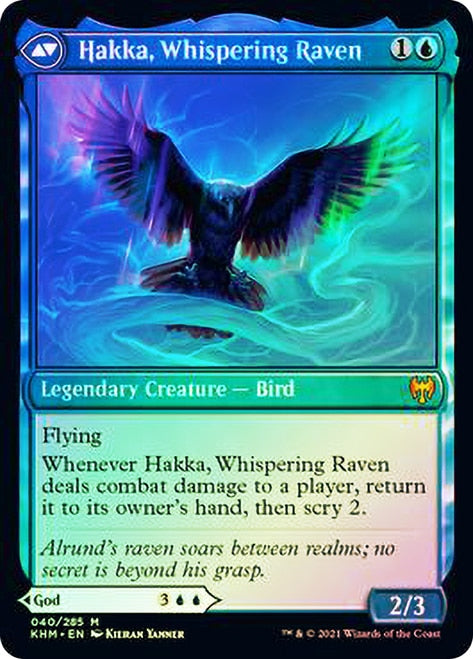 Alrund, God of the Cosmos // Hakka, Whispering Raven (40s) Foil - Kaldheim Promos