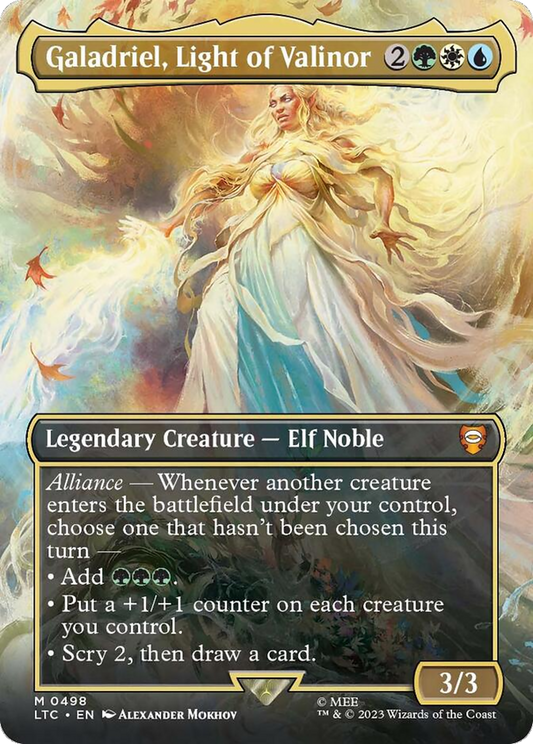 Galadriel, Light of Valinor (Borderless) (498) Foil - Tales of Middle-earth Commander