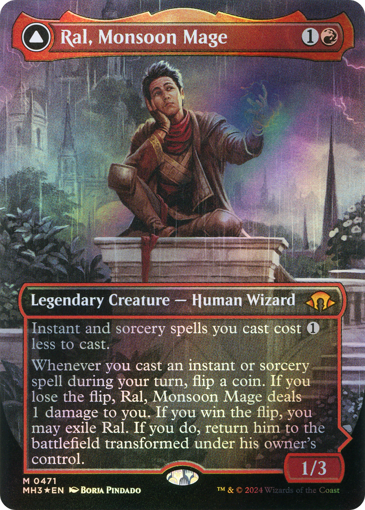 Ral, Monsoon Mage (Borderless) (Textured Foil) (471) Foil - Modern Horizons 3