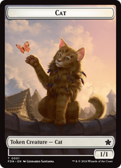 Elf Warrior // Cat (001) Doubled-Sided Token [Foundations Tokens] | Silver Goblin