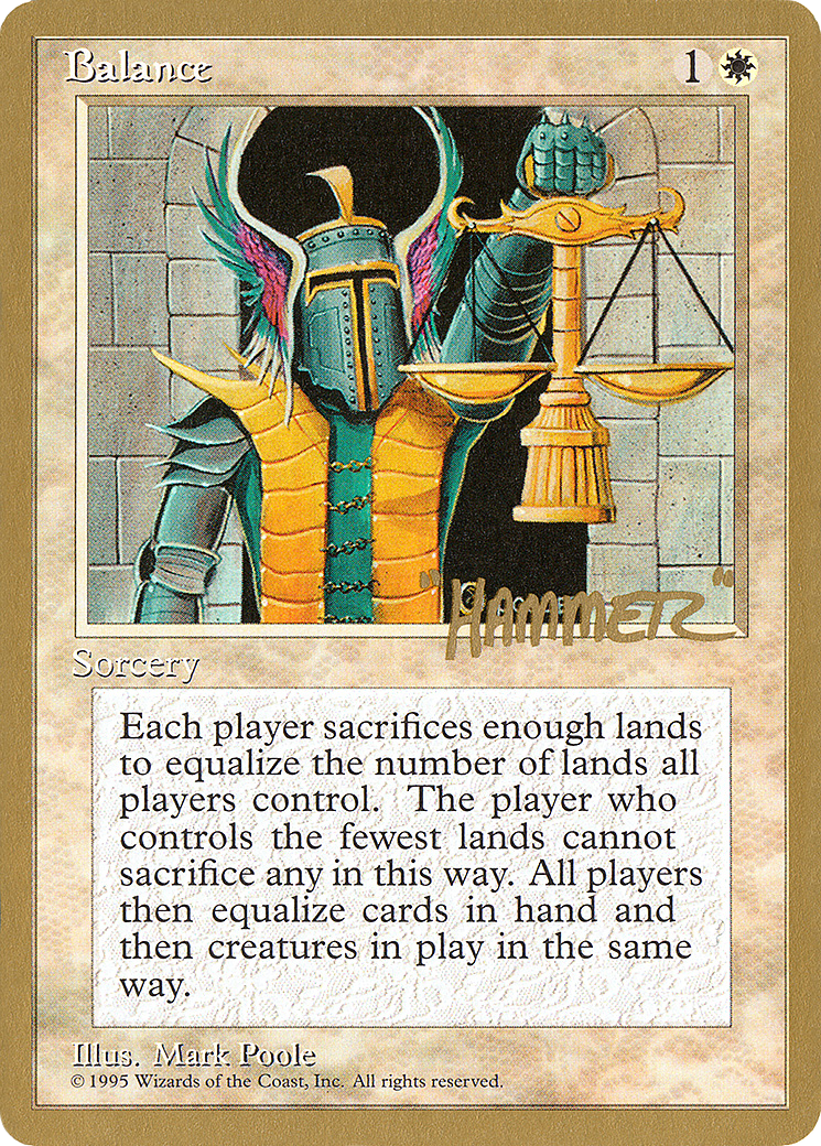 Balance - 1996 Shawn "Hammer" Regnier (4ED) - Pro Tour Collector Set