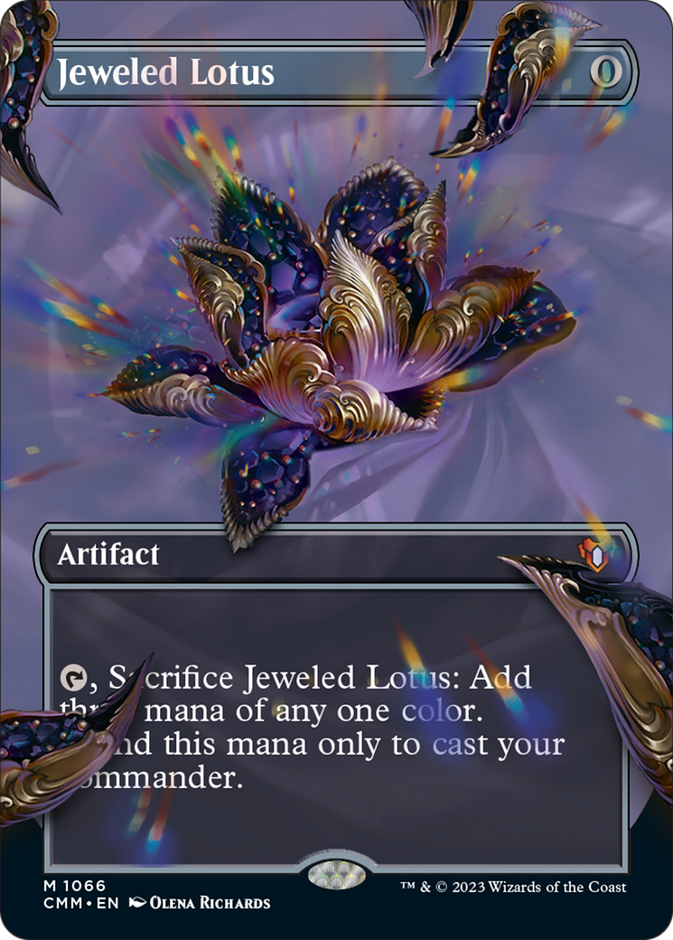 Jeweled Lotus (Borderless Textured Foil Frame Break) [Commander Masters] | Silver Goblin