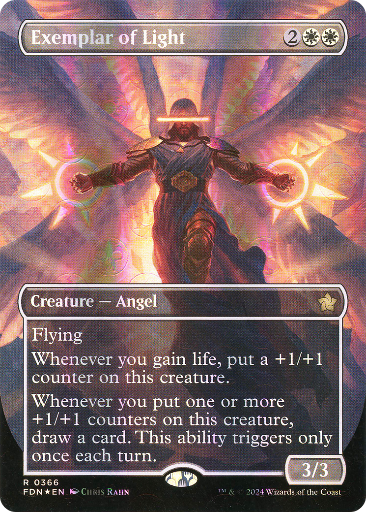 Exemplar of Light (Borderless) (Mana Foil) [Foundations] | Silver Goblin