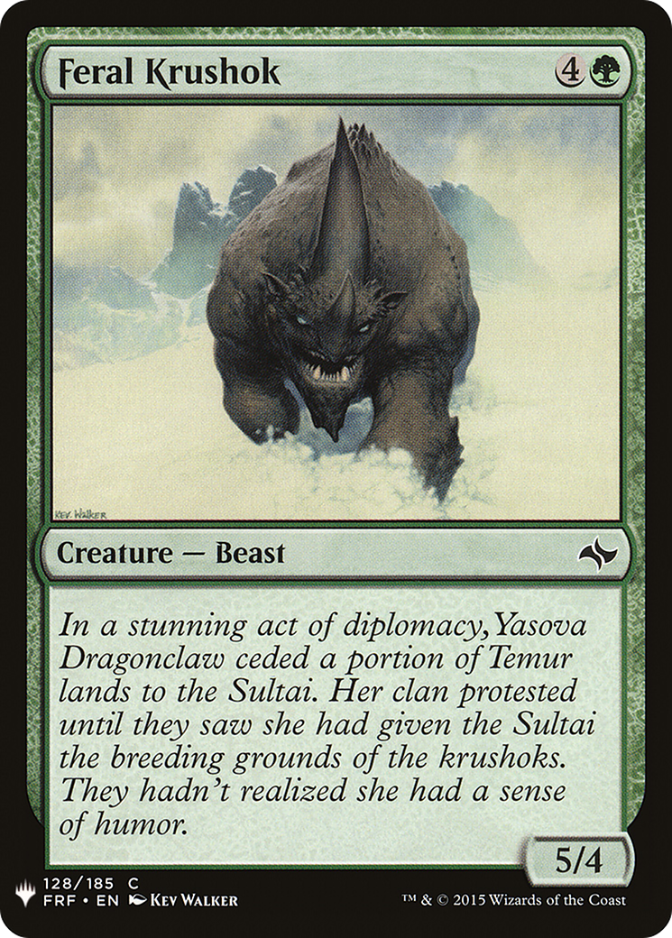 Feral Krushok (FRF-128) - The List