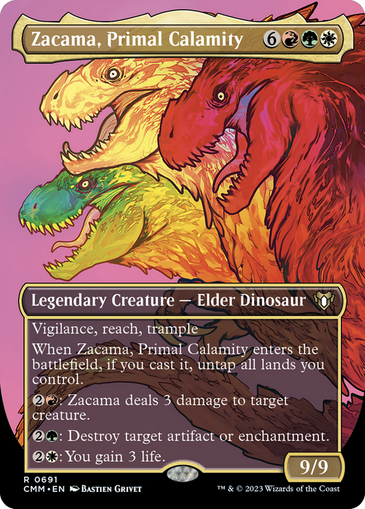 Zacama, Primal Calamity (Borderless Profile) [Commander Masters] Foil