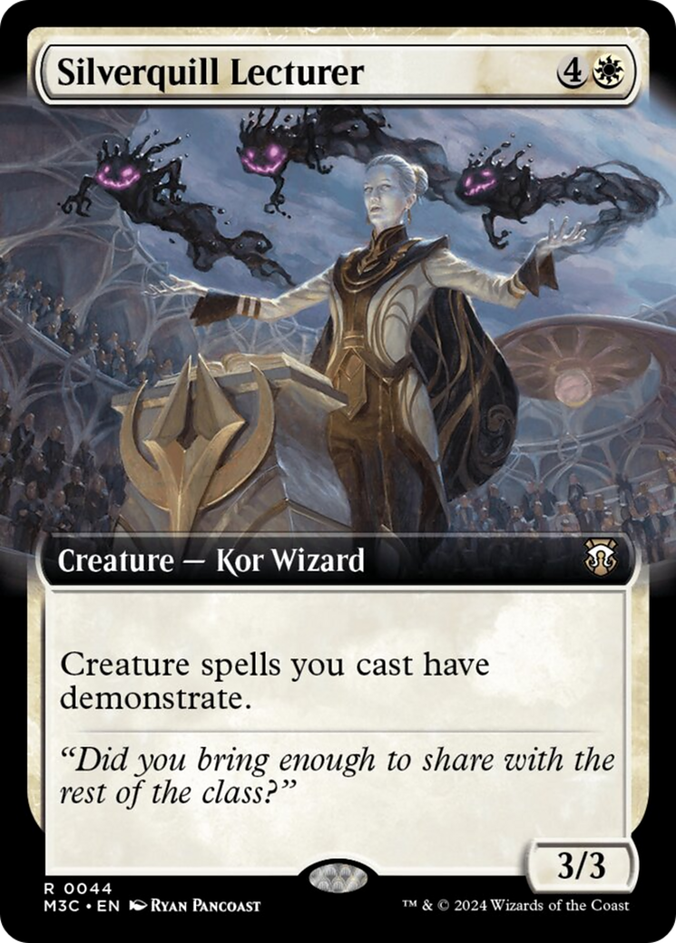 Silverquill Lecturer (Extended Art) (Ripple Foil) [Modern Horizons 3 Commander] | Silver Goblin