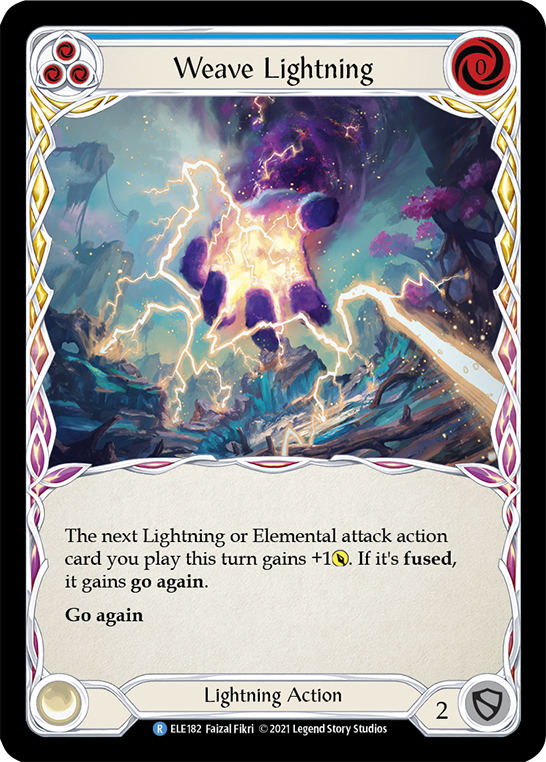 Weave Lightning (Blue) [ELE182] (Tales of Aria)  1st Edition Rainbow Foil | Silver Goblin