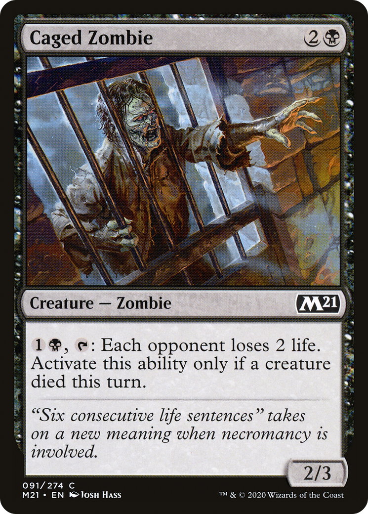 Caged Zombie [Core Set 2021] Foil