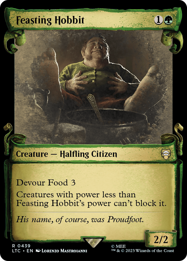 Feasting Hobbit (Showcase) (439) Foil - Tales of Middle-earth Commander